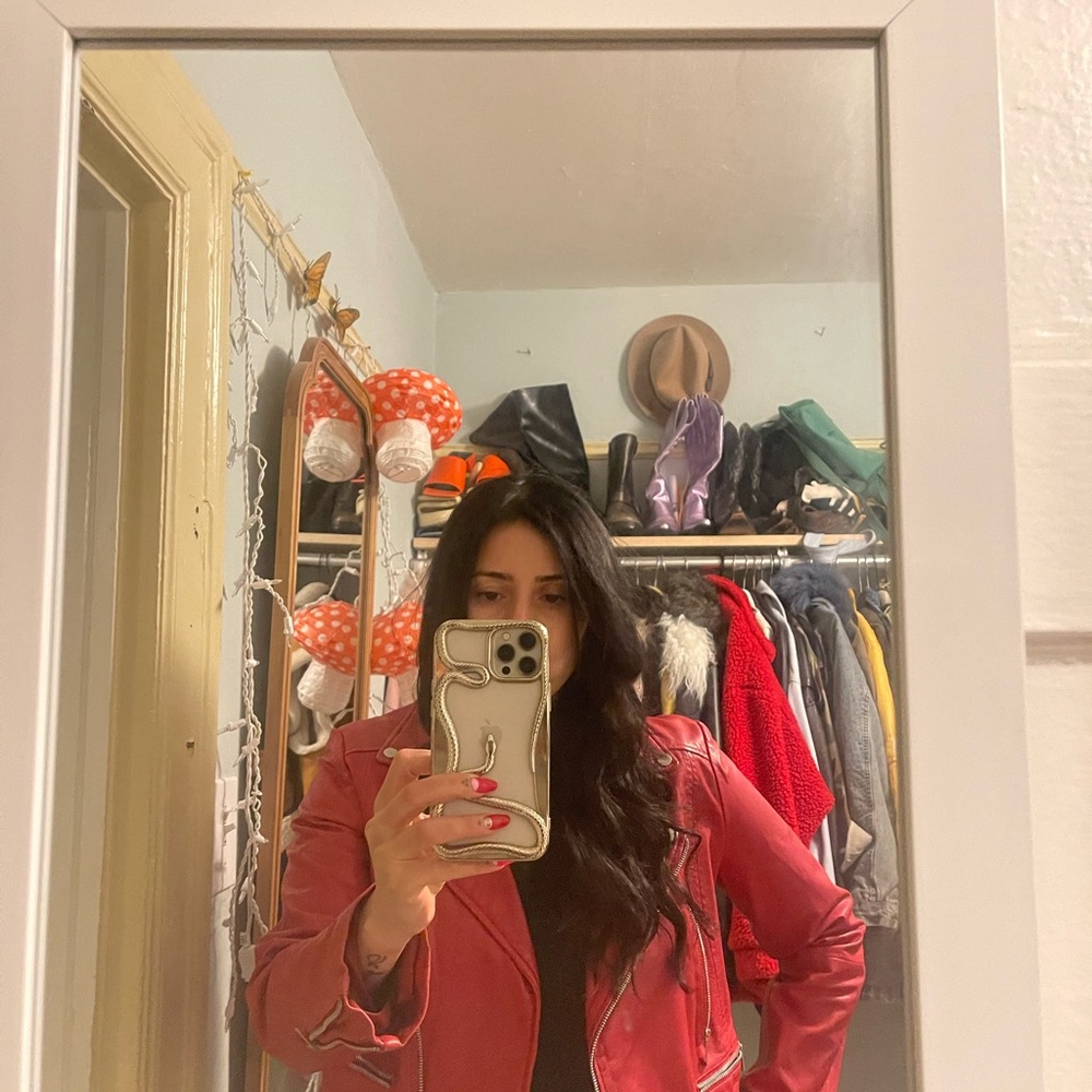 Vibrant Red Leather Jacket for Bold Style